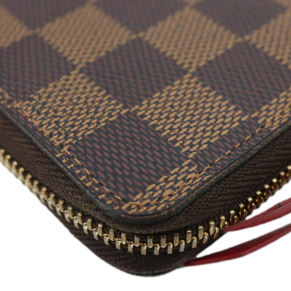 LOUIS VUITTON Clemence Damier Ebene Zippy Wallet Brown