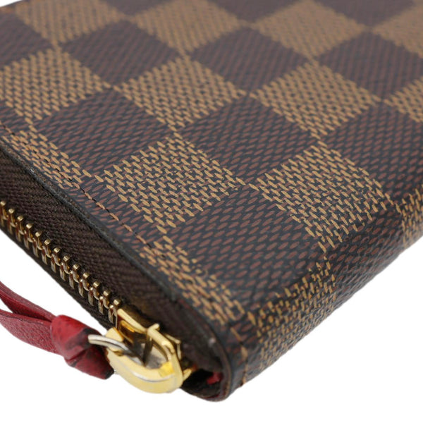 LOUIS VUITTON Clemence Damier Ebene Zippy Wallet Brown