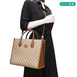 GUCCI Interlocking G Supreme Canvas Tote Bag Beige 659983