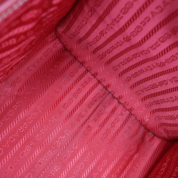 PRADA Saffiano Lux Leather Shoulder Bag Red
