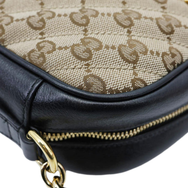GUCCI Marmont Small Monogram Canvas Camera Crossbody Bag Beige 447632
