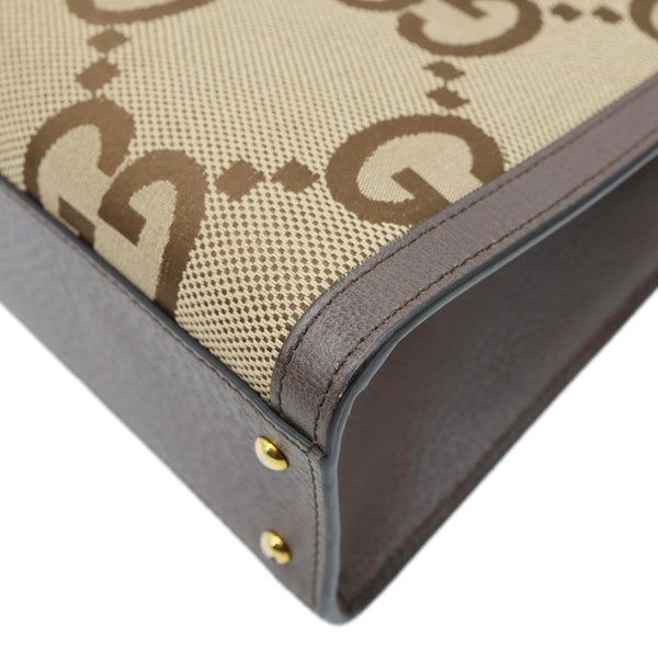 GUCCI Diana Bamboo Small GG Jumbo Canvas Tote Bag Beige 660195