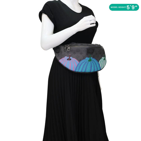 LOUIS VUITTON LV X YK Monogram Reverse Eclipse Pumpkin Canvas Bumbag Gray