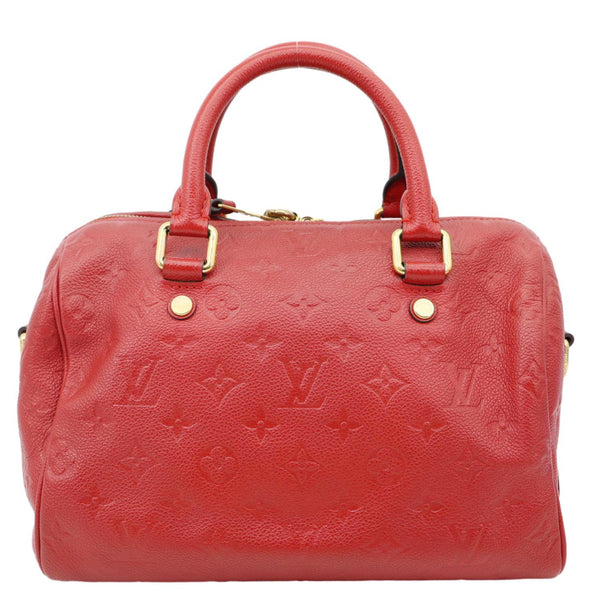 LOUIS VUITTON Speedy 25 Bandouliere Monogram Empreinte Crossbody Bag Red