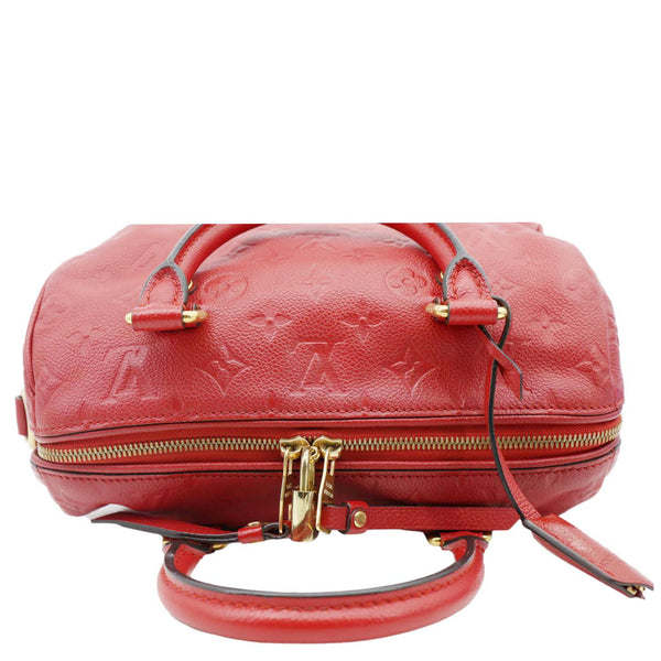 LOUIS VUITTON Speedy 25 Bandouliere Monogram Empreinte Crossbody Bag Red