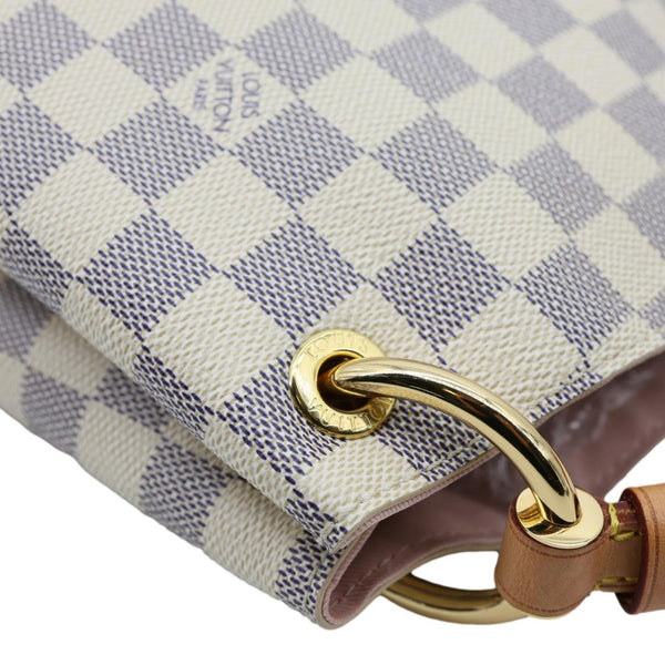 LOUIS VUITTON Graceful MM Damier Azur Hobo Bag Rose Ballerine