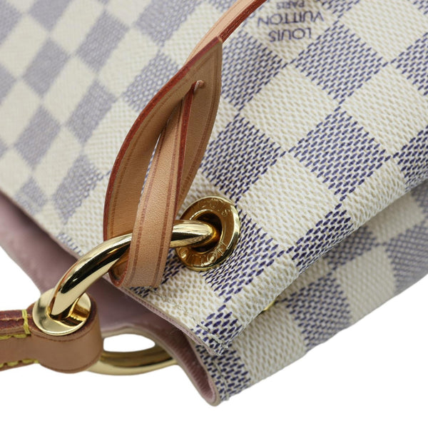 LOUIS VUITTON Graceful MM Damier Azur Hobo Bag Rose Ballerine
