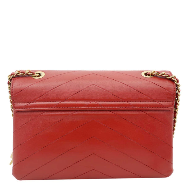 Chanel Chevron Lambskin Coco Envelope Flap Crossbody Bag Red