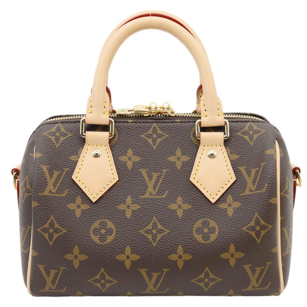 Louis Vuitton Speedy 20 Monogram Canvas Crossbody Bag Brown