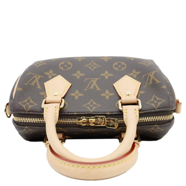 Louis Vuitton Speedy 20 Monogram Canvas Crossbody Bag Brown