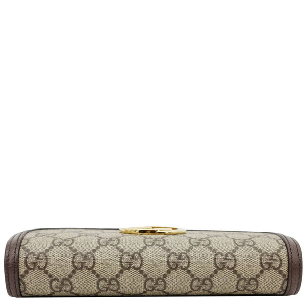 GUCCI Blondie Continental Dollar GG Supreme Canvas Chain Wallet Beige 725215