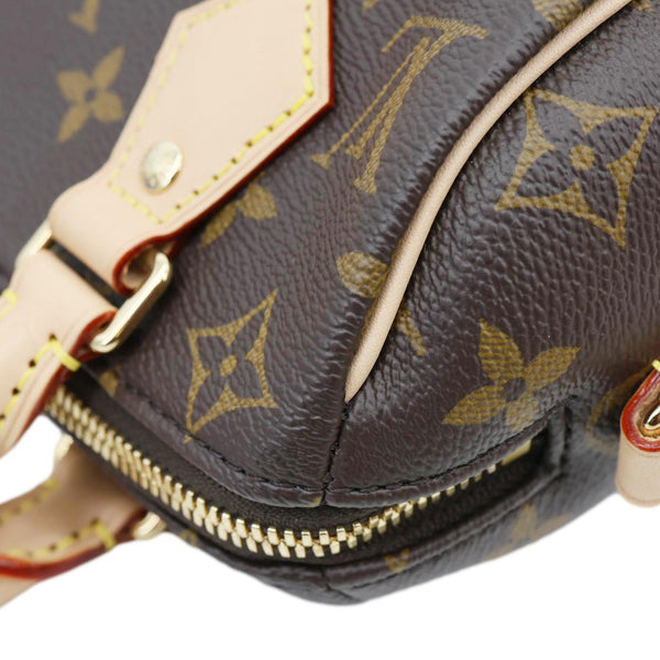Louis Vuitton Speedy 20 Monogram Canvas Crossbody Bag Brown