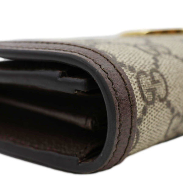 GUCCI Blondie Continental Dollar GG Supreme Canvas Chain Wallet Beige 725215