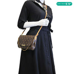 LOUIS VUITTON Favorite MM Monogram Canvas Crossbody Bag Brown