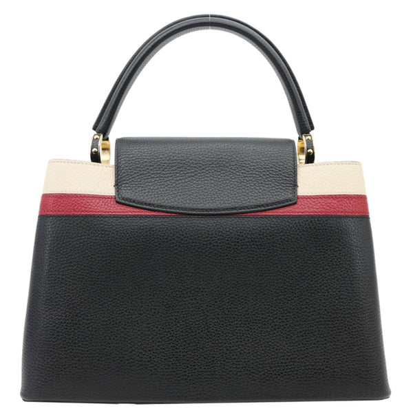 LOUIS VUITTON Capucines MM Taurillon Leather Satchel Bag Black