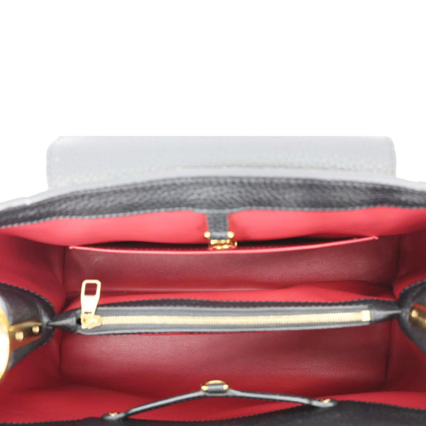 LOUIS VUITTON Capucines MM Taurillon Leather Satchel Bag Black
