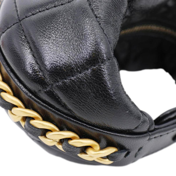 CHANEL Chain Around Mini Quilted Lambskin Leather Pouch Black