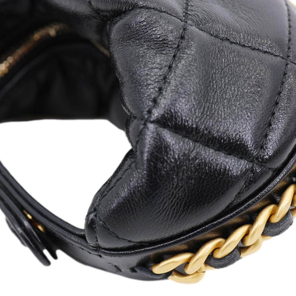 CHANEL Chain Around Mini Quilted Lambskin Leather Pouch Black