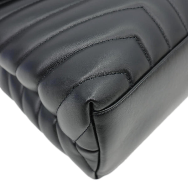 YVES SAINT LAURENT Loulou Medium Quilted Leather Crossbody Bag Black