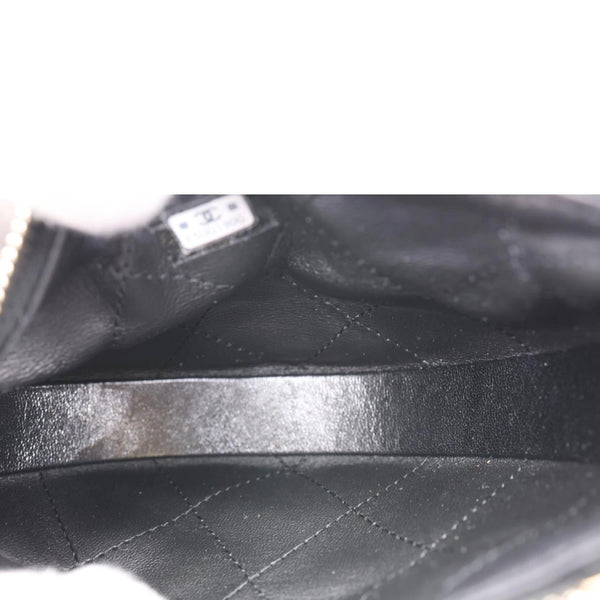 CHANEL Chain Around Mini Quilted Lambskin Leather Pouch Black