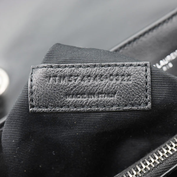 YVES SAINT LAURENT Loulou Medium Quilted Leather Crossbody Bag Black