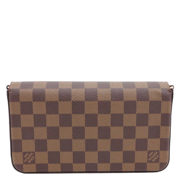 LOUIS VUITTON Felicie Pochette Damier Ebene Crossbody Bag Brown