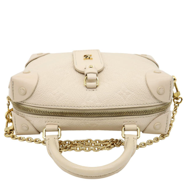 LOUIS VUITTON Petite Malle Souple Monogram Empreinte Leather Shoulder Bag Cream