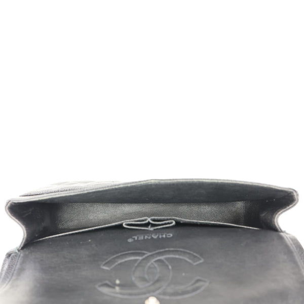 CHANEL Small Classic Flap Quilted Caviar Leather Shoulder Bag Black