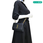 YVES SAINT LAURENT Kate Small Calfskin Leather Crossbody Bag Black