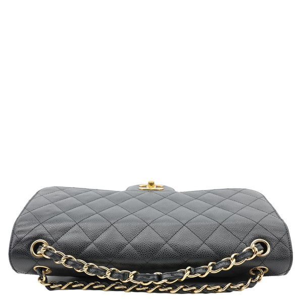 CHANEL Classic Jumbo Double Flap Quilted Caviar Leather Shoulder Bag Black