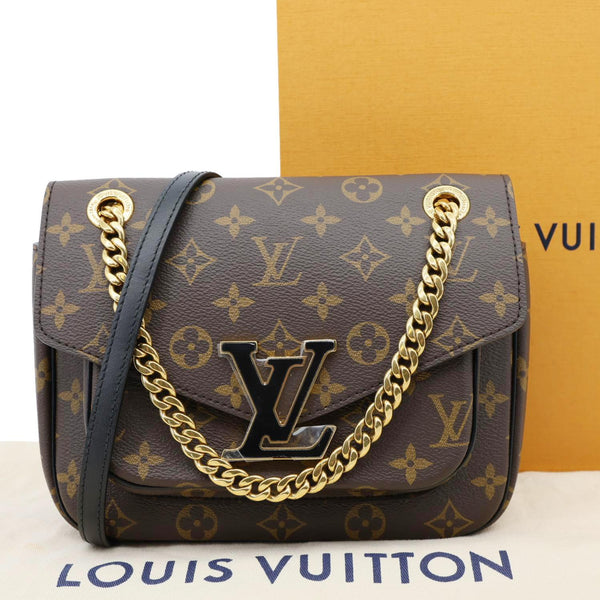 LOUIS VUITTON Passy NM Monogram Canvas Shoulder Bag Brown