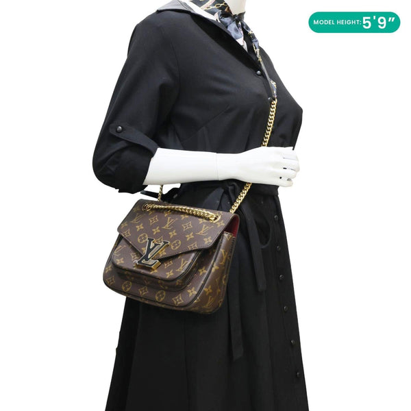 LOUIS VUITTON Passy NM Monogram Canvas Shoulder Bag Brown