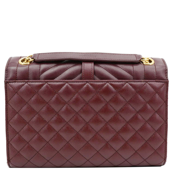 YVES SAINT LAURENT Envelope Flap Medium Grain De Poudre Crossbody Bag Burgundy