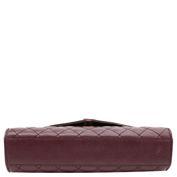 YVES SAINT LAURENT Envelope Flap Medium Grain De Poudre Crossbody Bag Burgundy