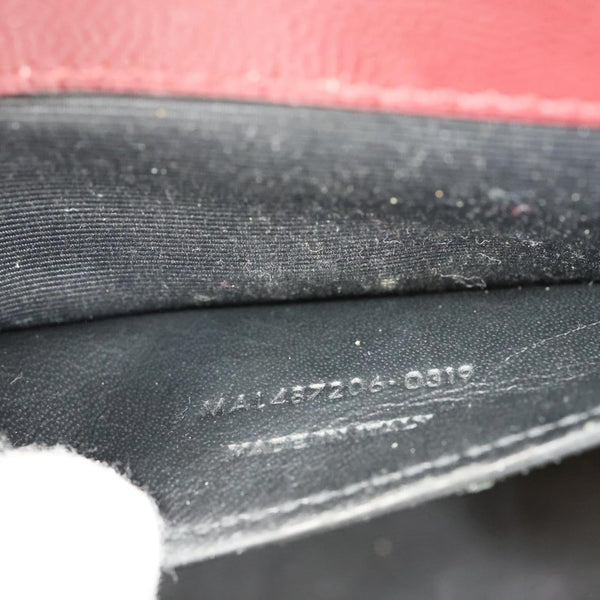 YVES SAINT LAURENT Envelope Flap Medium Grain De Poudre Crossbody Bag Burgundy