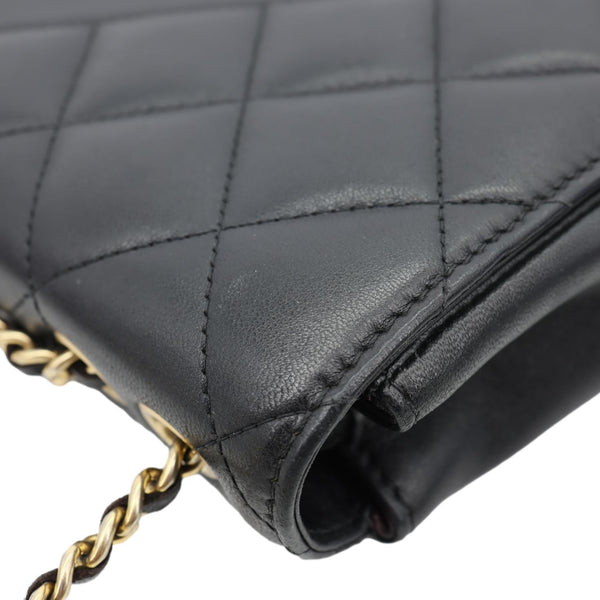 CHANEL Diamond Flap Quilted Leather Bag Crossbody Bag Black