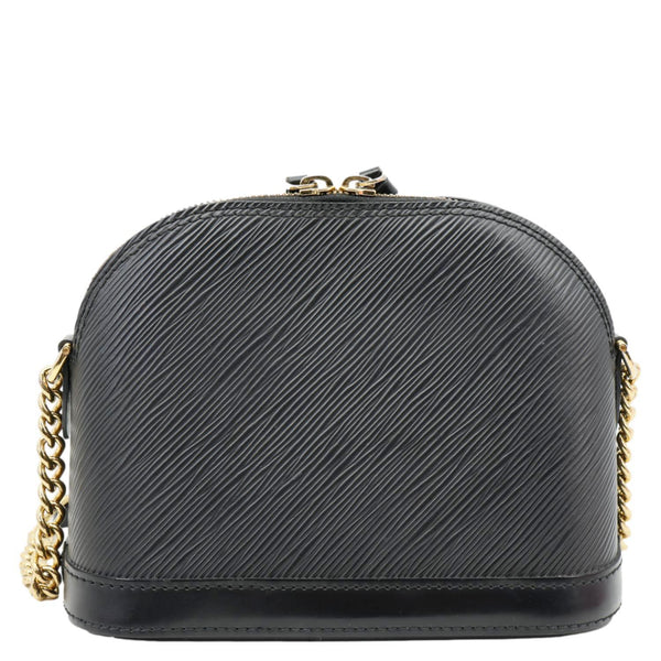 LOUIS VUITTON Alma BB Epi Leather Satchel Bag Black
