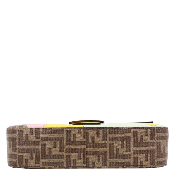 FENDI FF 1974 Hairdo Girls Inlay Glazed Fabric Baguette Bag Yellow