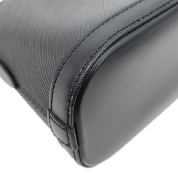 LOUIS VUITTON Alma BB Epi Leather Satchel Bag Black
