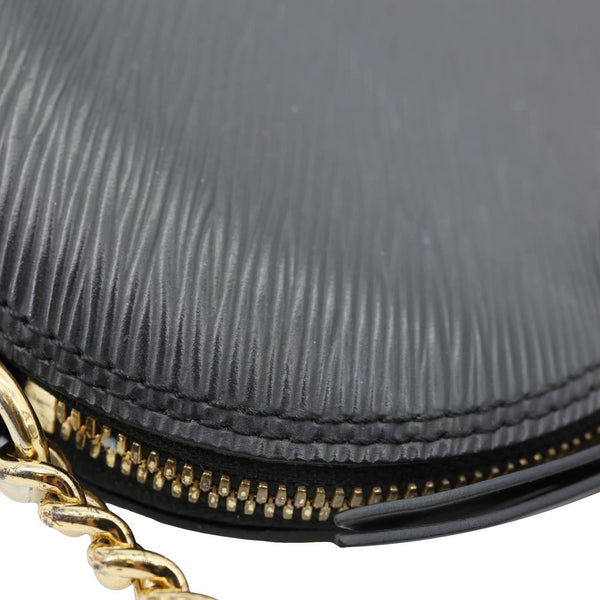 LOUIS VUITTON Alma BB Epi Leather Satchel Bag Black