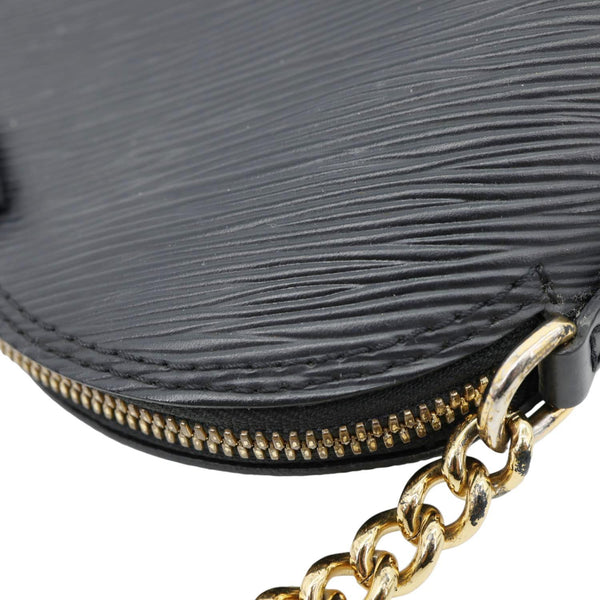 LOUIS VUITTON Alma BB Epi Leather Satchel Bag Black