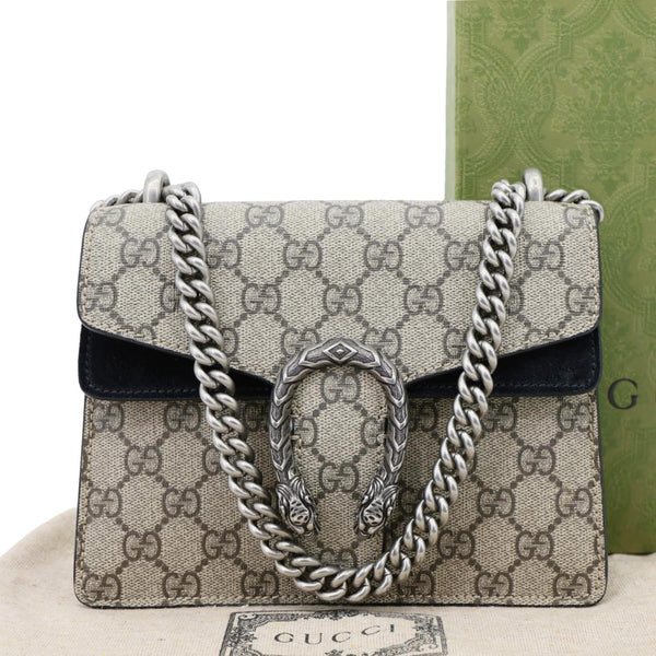 GUCCI Dionysus Mini GG Supreme Canvas Crossbody Bag Beige 421970