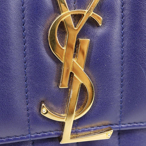 YVES SAINT LAURENT Vicky Medium Matelasse Lambskin Chain Crossbody Bag Blue