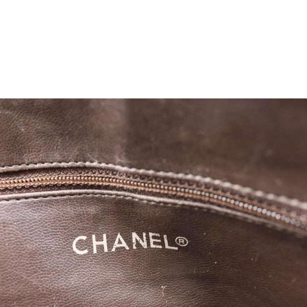 CHANEL Vintage Quilted Lambskin Leather Chain Shoulder Bag Brown