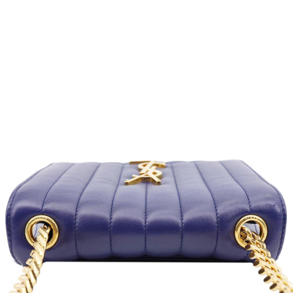 YVES SAINT LAURENT Vicky Medium Matelasse Lambskin Chain Crossbody Bag Blue