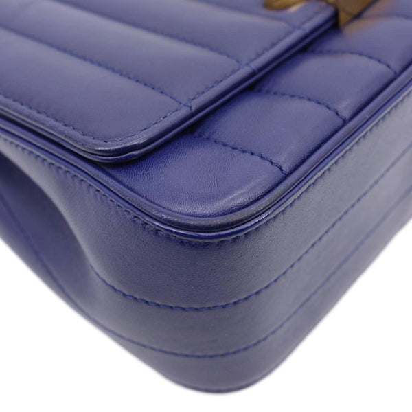 YVES SAINT LAURENT Vicky Medium Matelasse Lambskin Chain Crossbody Bag Blue