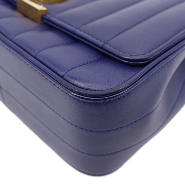 YVES SAINT LAURENT Vicky Medium Matelasse Lambskin Chain Crossbody Bag Blue