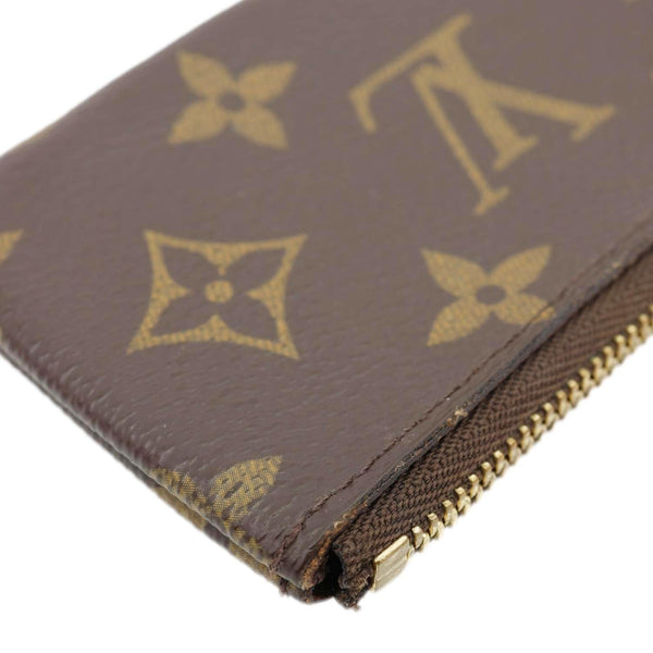 LOUIS VUITTON Monogram Canvas Key Holder Zip Pouch Brown