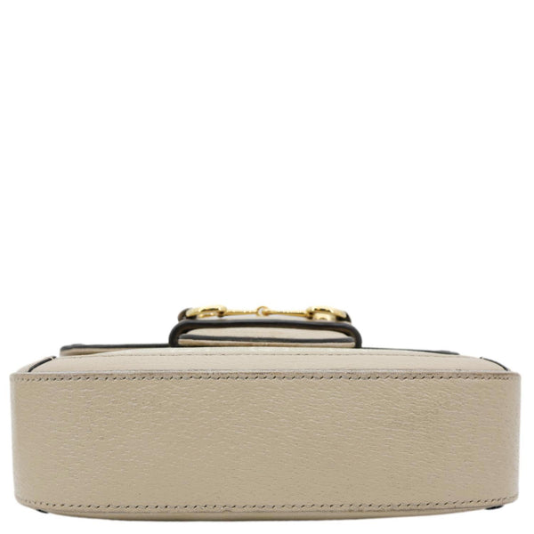 GUCCI Horsebit 1955 Flap Small GG Supreme Canvas Shoulder Bag Beige 658574