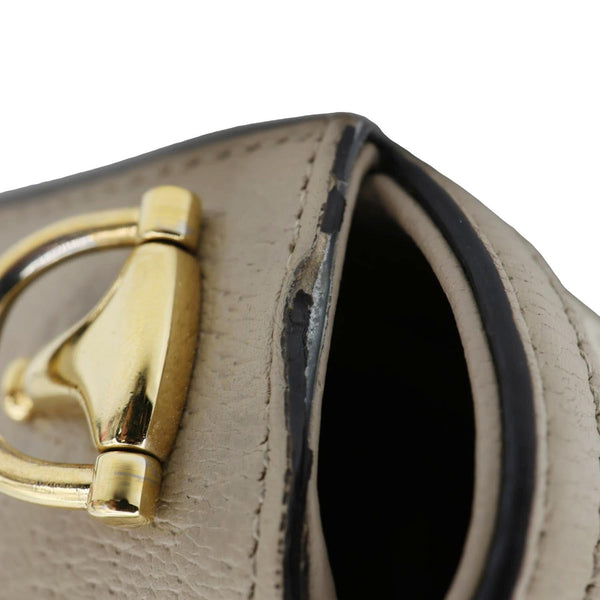 GUCCI Horsebit 1955 Flap Small GG Supreme Canvas Shoulder Bag Beige 658574